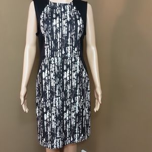 APT.9 #186 Ponte Sheath Dress Women's NWT Sz M Black and White Round Neck